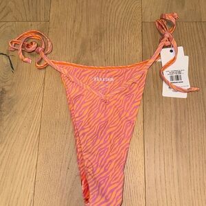 La Hana Women's Pink and Orange Zebra print Bikini Bottom - NWT